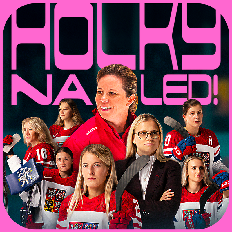 Promotional poster for the Czech women's hockey documentary Holky na led!.